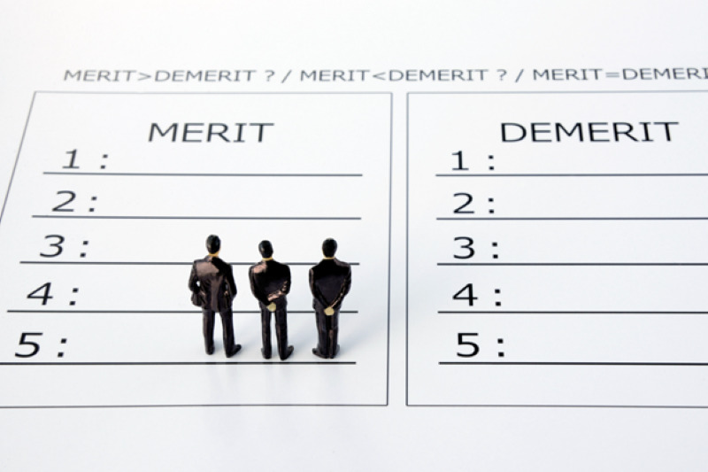 「MERIT」「DEMERIT」のリスト